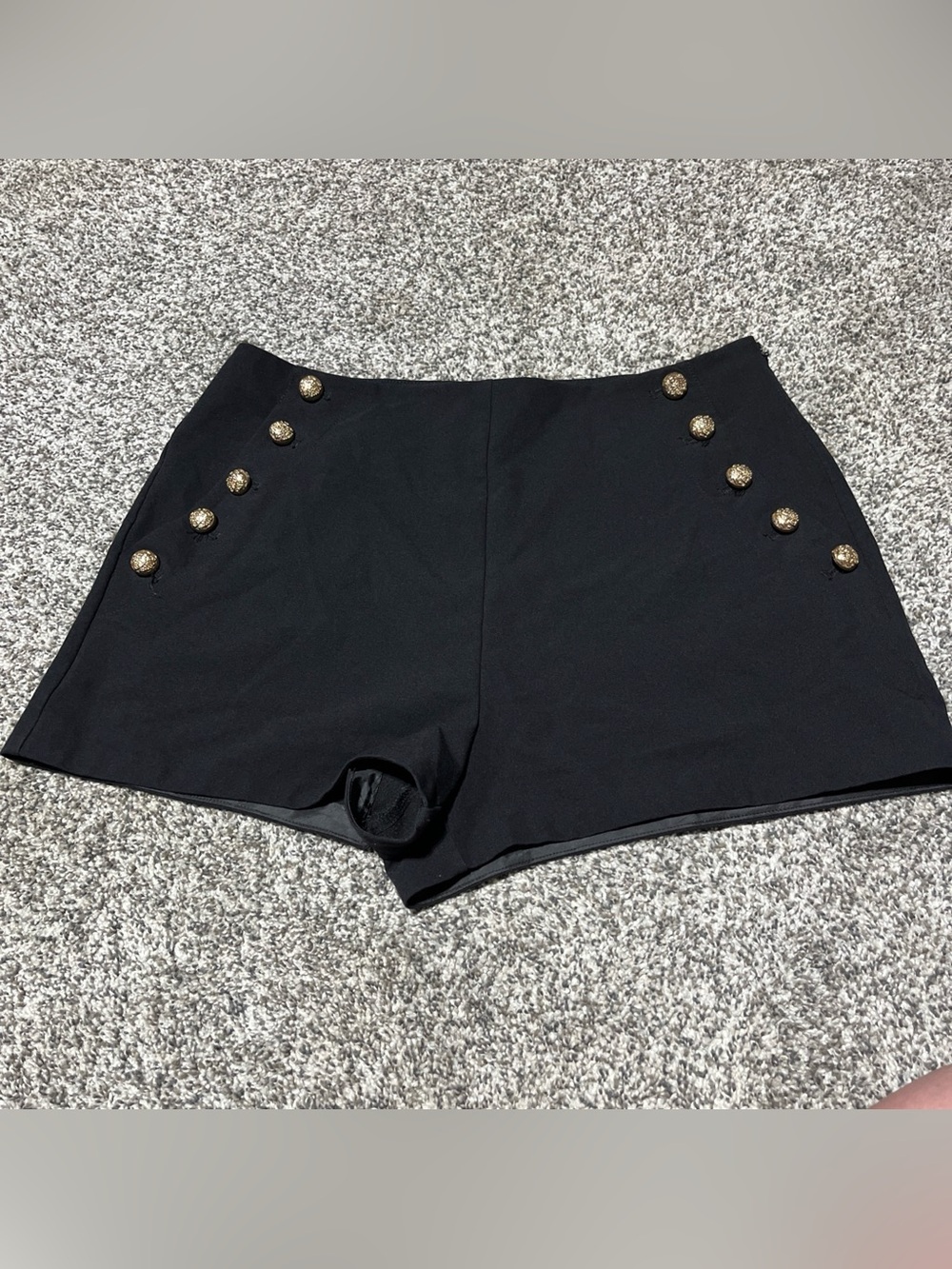 Belle & Sky High Waisted Black Sailor Shorts, Size 8